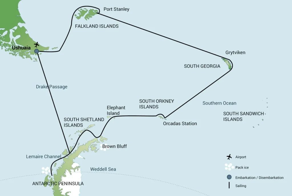 Falkland Islands - South Georgia - Elephant Island - Antarctica - Polar Circle